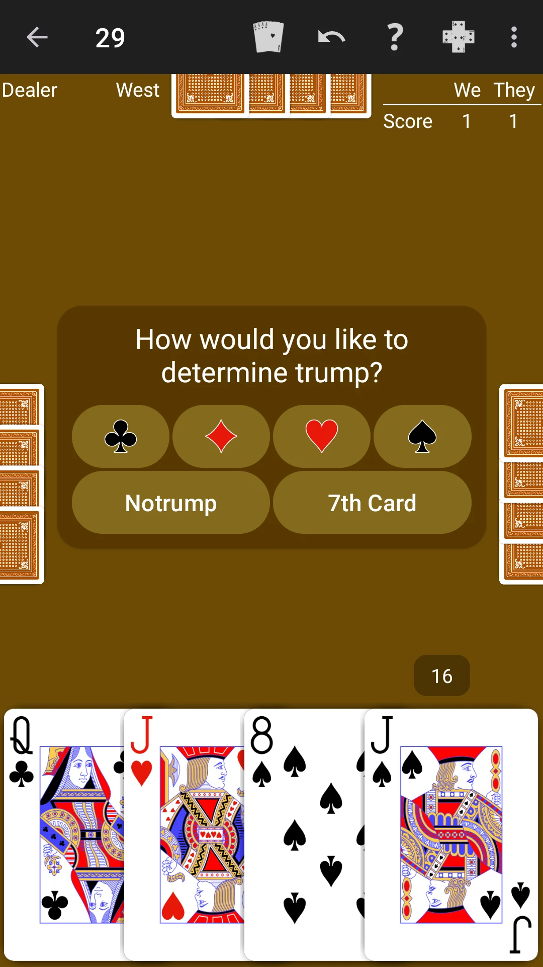 29 Card Game - Expert AI screenshot