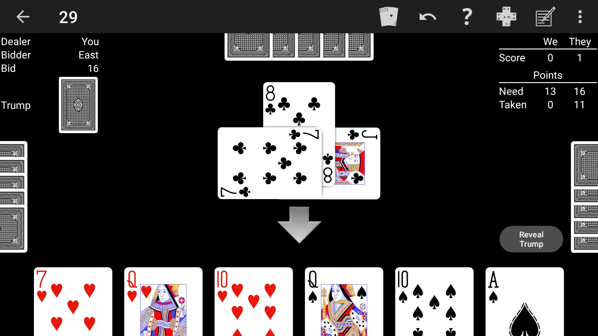 29 Card Game - Expert AI screenshot