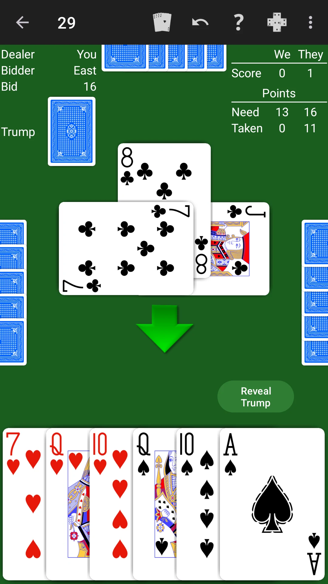 29 Card Game - Expert AI screenshot