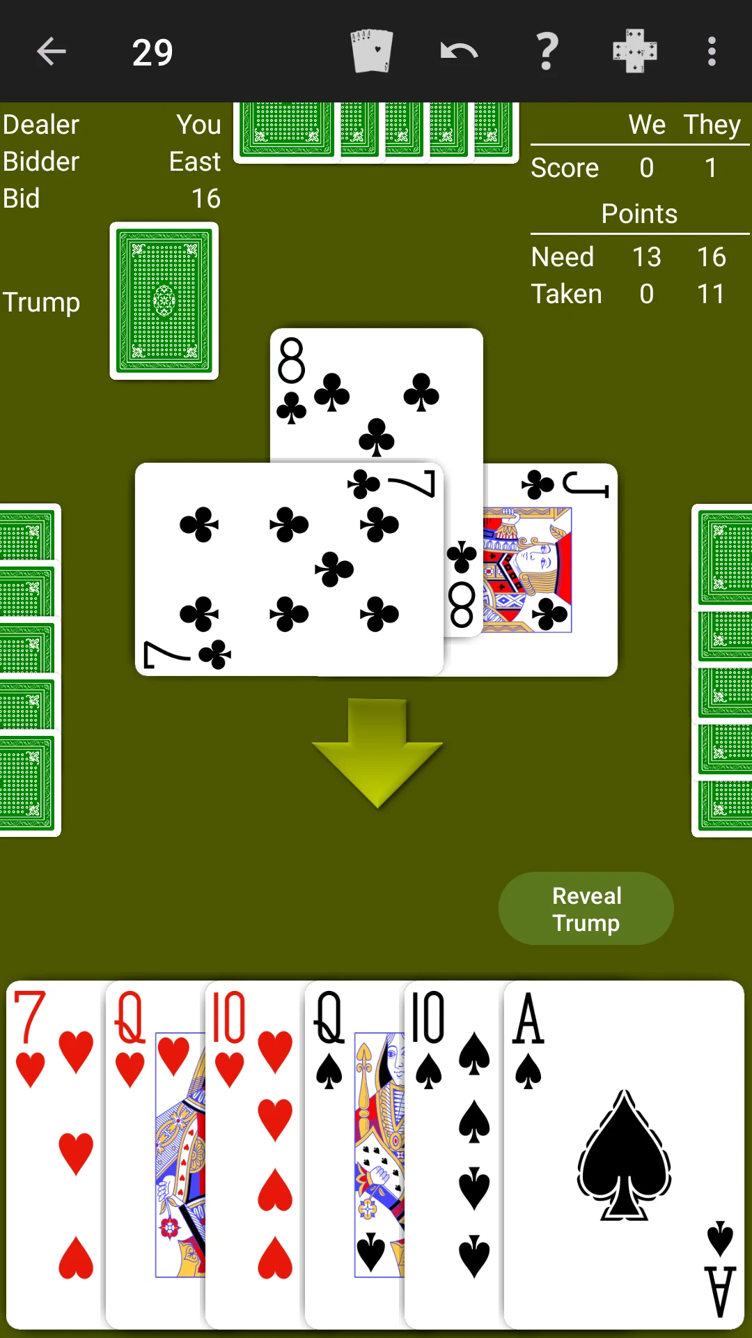 29 Card Game - Expert AI screenshot