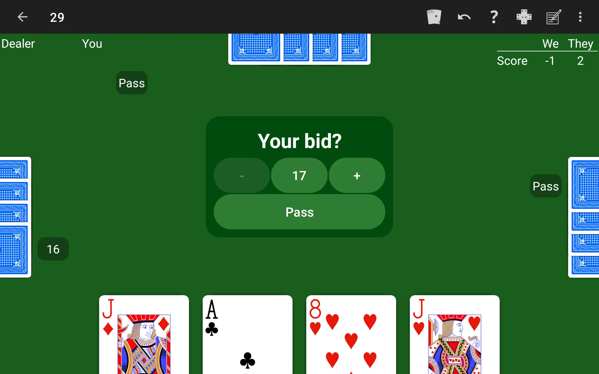 29 Card Game - Expert AI screenshot